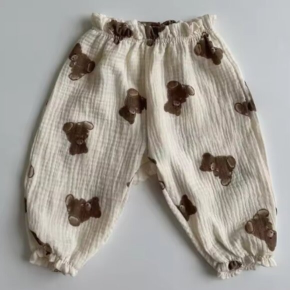 Gender Neutral Baby Pants, Muslin Cotton Baby Pants, Cute Print Pants Baby - Picture 1 of 1